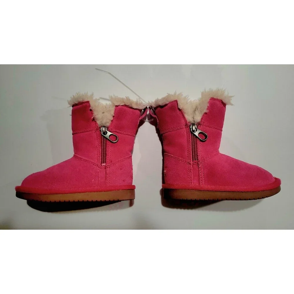 Koolaburra by UGG SIZE US 7 Toddler Aribel Short Pink Suede FUR (NO BOX)